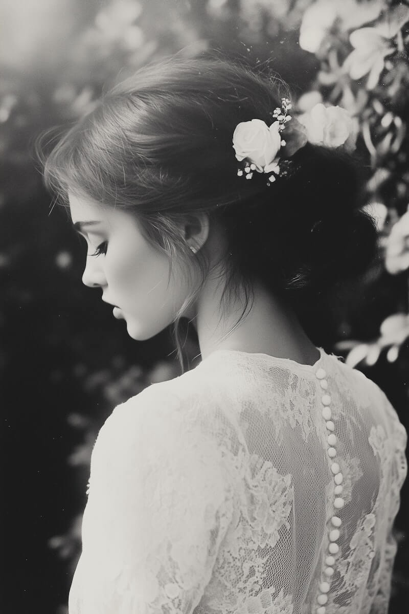 Black-and-white editorial portrait